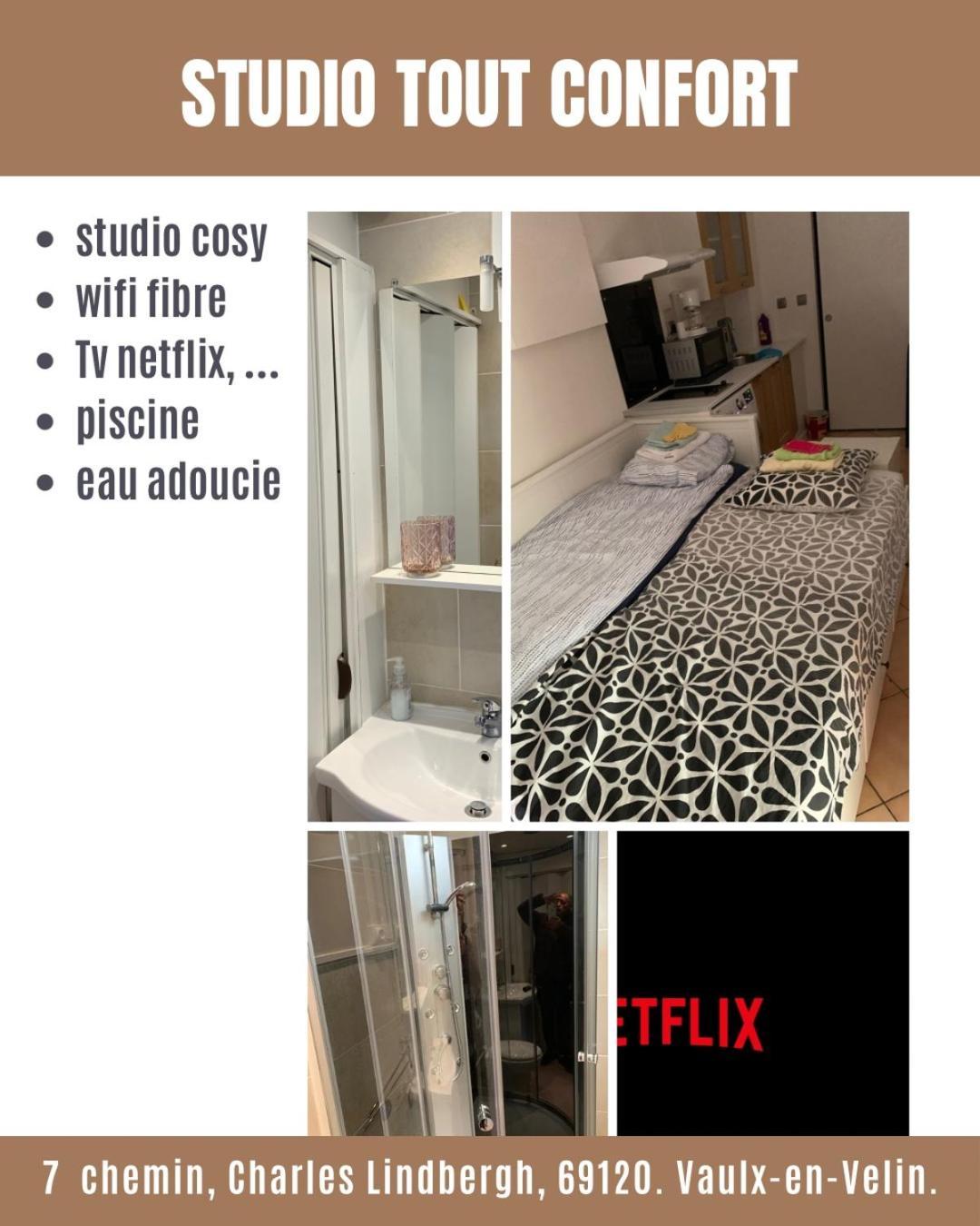 Joli Studio Tout Confort Avec Toutes Commodites Vaulx-en-Velin Luaran gambar